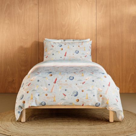 Comet Kids Quilt Cover Set in Ice