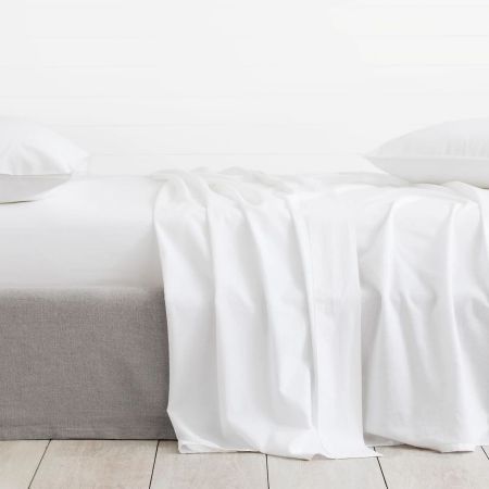 Sheridan Washed Linen Cotton Flat Sheet 
