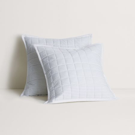 Everyday Cotton Stripe European Sham in Light Blue